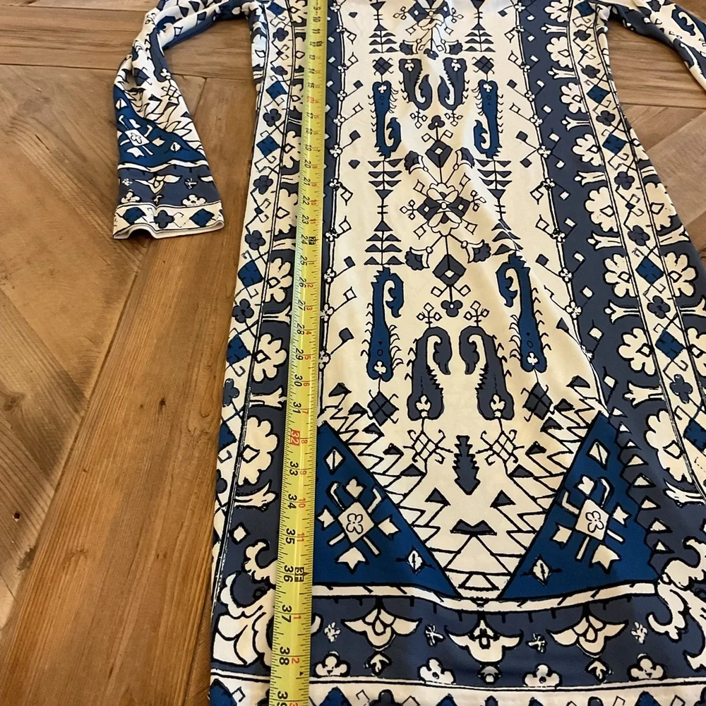 Tory‎ Burch Matte Jersey Lisbon Blue & White Dress
